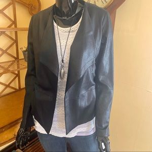 Karen Kane clever,chic faux leather jacket!